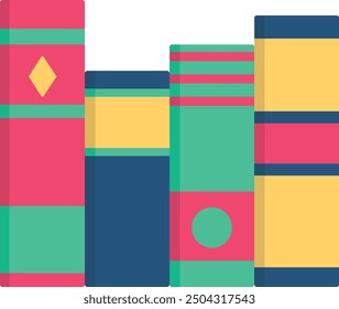 Ilustración de libros educativos sobre fondo blanco. Clipart de Vector con diseño de dibujos animados.