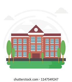 
Educational building, library flat icon design
