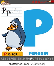 Educational Cartoon Illustration Letter P Alphabet Stock Vector ...