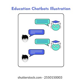 Ícone educacional do Chatbot. Ícone Inteligência Artificial na Educação. Ilustração do ícone de e-learning. Educação e aprendizagem com IA.