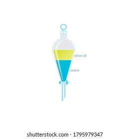 Educational Chemistry Separatory funnel illustration. 