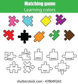 Educational Children Game. Learning Colors Matching Puzzle Game