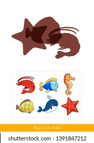 Educational children game. Logic game. Whose are these shadows