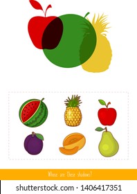 Educational children game. Logic game. Whose are these shadows