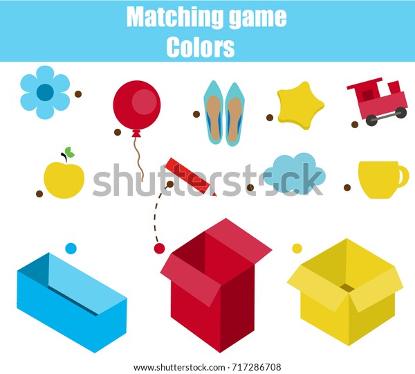 educational children game matching game worksheet stock