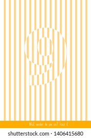 Educational children game. Optical illusions. Find the hidden number