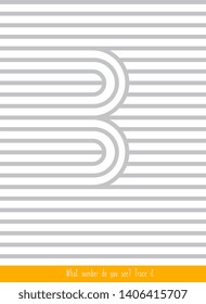 Educational children game. Optical illusions. Find the hidden number