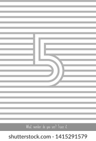 Educational children game. Optical illusions. Find the hidden number