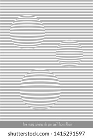 Educational children game. Optical illusions. Find the hidden shape