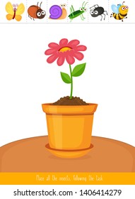 Educational children game. Prepositions of place for preschool