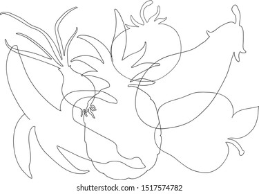 Educational children game, vector. Find hidden vegetables.
