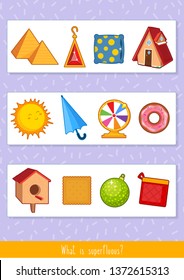 Educational children game, vector illustration. Logic game