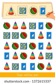 Educational children game, vector illustration. Repeat the example