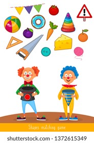 Educational children game, vector illustration. 