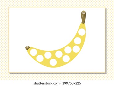 Educational children game, vector illustration. Match by color. Printable worksheet. Finger painting, coloring. Yellow banana.