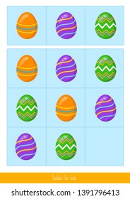 Educational children game, vector. Logic game for kids. 