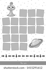 Educational children game, vector. Logic game for kids. Maze game