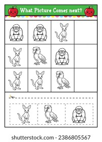 Educational Children's  Matching Challenge Game What Comes Next game for children