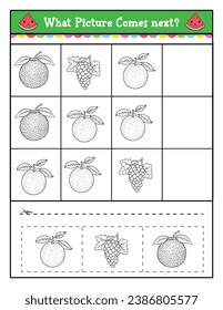 Educational Children's  Matching Challenge Game What Comes Next game for children