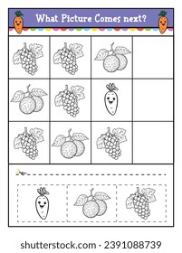 Educational Children's  Matching Challenge Game What Comes Next game for children