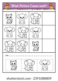Educational Children's  Matching Challenge Game What Comes Next game for children