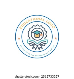 Educational circle vector logo with white background