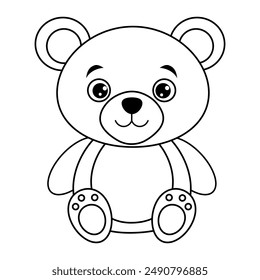 Páginas para colorear educativas para niños con oso esquematizado. Lindo osito de peluche para dibujos para colorear
