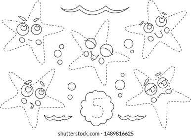 Educational coloring pages. School worksheet activity. A Practical sheet from a set of exercises game for kids. Math exercises for the study of numbers. Educational a mathematical game