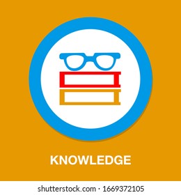 Concepto educativo - Volver a la escuela. libros y gafas. Ilustración plana del vector