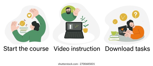 Ilustração desenhada à mão do conceito educacional. 