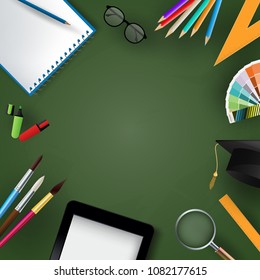 Educational concept and school  for learning in the classroom, including online learning, back to school. Vector illustration background.