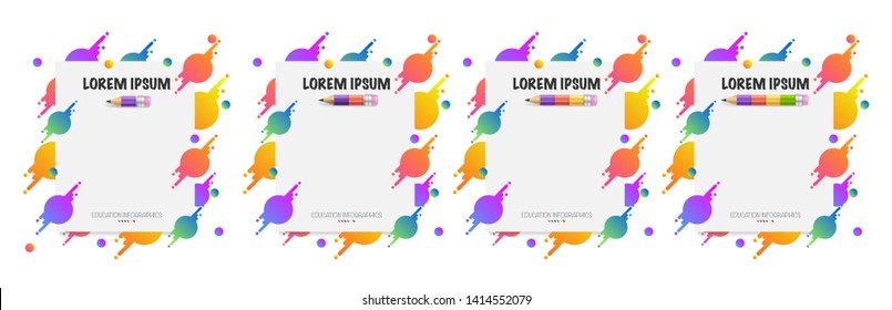 Educational concept with steps,Infographics template with colored pencil.Vector illustration.