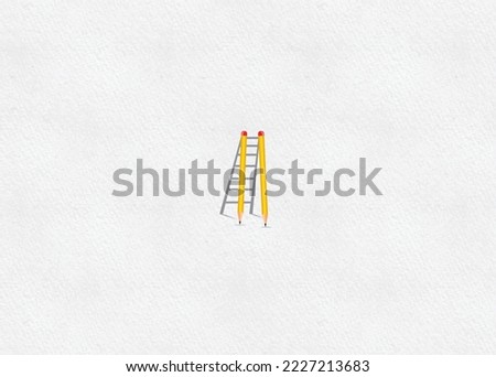 Educational concept. vector pencil and ladder.