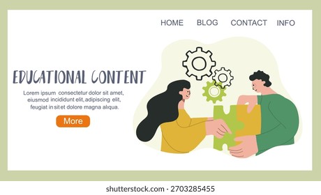 Contenido educativo, concepto de regreso a la escuela, educación, página de destino, Ilustración vectorial dibujada a mano.