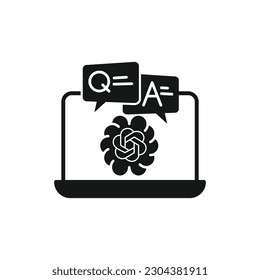 Educational Conversational AI. Vector Icon.