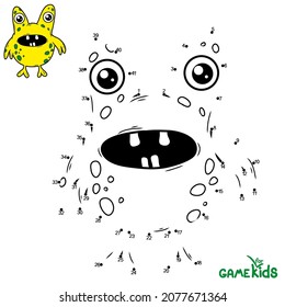 An educational counting game for children. Vector illustration. Cartoon monster