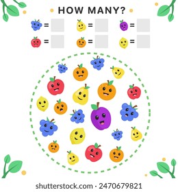 Hoja de trabajo de juego de conteo educativo para niños