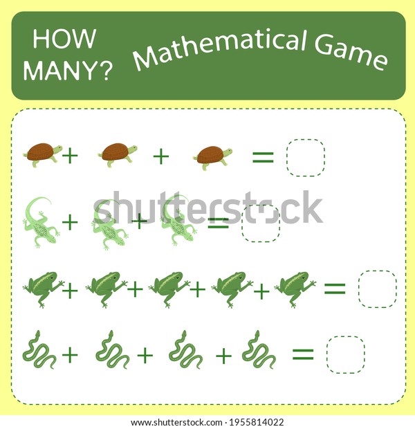 Educational Counting Math Game Preschool Children Stock Vector (Royalty