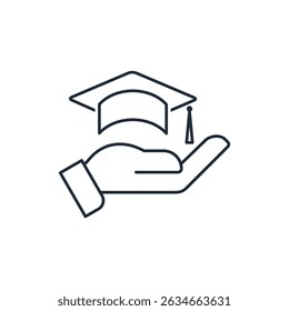 Educational course as a gift. Vector  illustration icon isolated on white background.