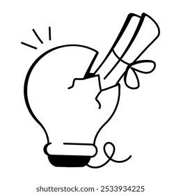 Educational degree icon in drawing style 
