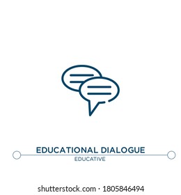 educational dialogue vector line icon. Simple element illustration. educational dialogue outline icon from educative concept. Can be used for web and mobile
