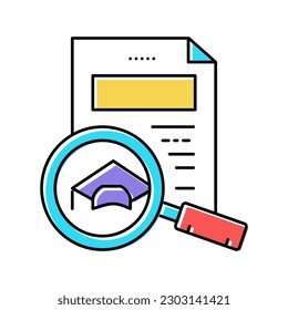 educational diploma research color icon vector. educational diploma research sign. isolated symbol illustration