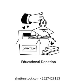 Educational Donation  concepts outline style illustrations stock illustration
