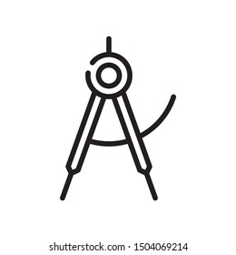 Educational Engineering Instruments Tools Compass Vector Icon