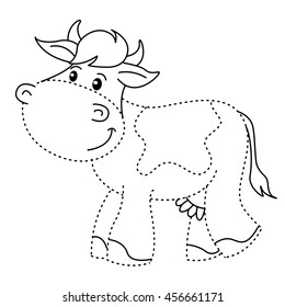 Educational Exercise Coloring Book Children Cow Stock Vector (Royalty ...