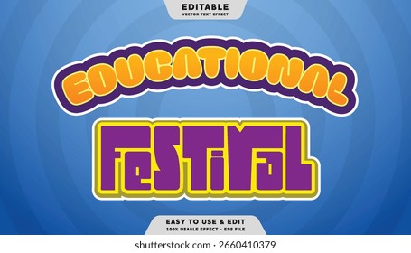 educational festival editable text effect template