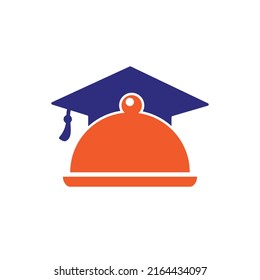 Educational food vector logo design concept. Food cooking education logo illustration icon design.	