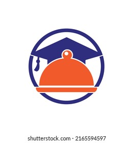 Educational food vector logo design concept. Food cooking education logo illustration icon design.	