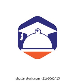 Educational food vector logo design concept. Food cooking education logo illustration icon design.	
