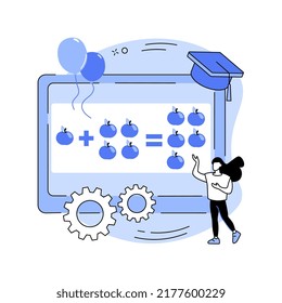 Educational game abstract concept vector illustration. Gaming education platform, gamified learning system, play and learn, magnetic constructor, playing kids, intellectual toys abstract metaphor.